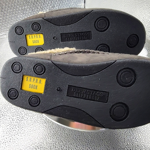 DEER STAGS men's slippers NIB grey, Sz 10 - Picture 7 of 7